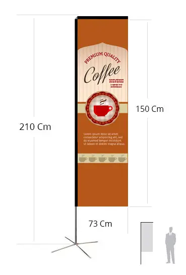 Bandera Rectangular Wind h 210 - 73x150 cm