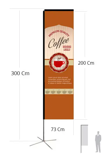 Bandera Rectangular Wind h 300 - 73x200 cm