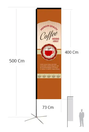 Bandera Rectangular Wind h 500 - 73x400 cm