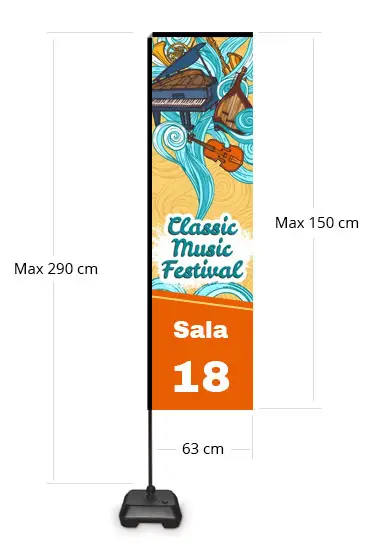 Easywind, bandera personalizable con base de agua 69x150 cm