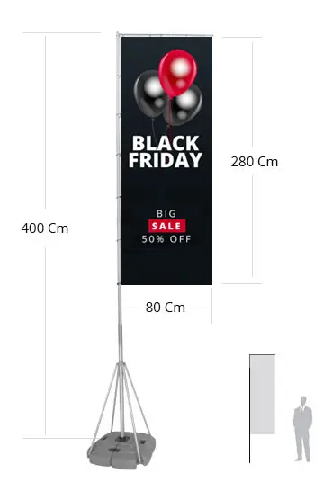 Bandera Rectangular para exterior h 400 cm