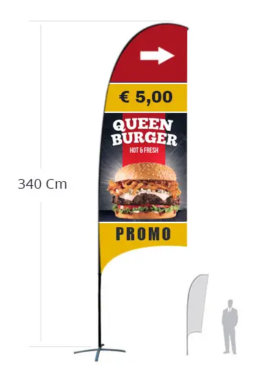 Bandera a Vela  h 320 cm monofacciale