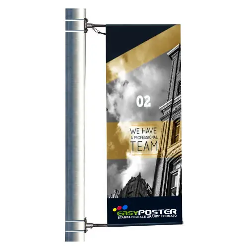 Bandera de poste Poste o soporte de pared para pancartas y tejidos