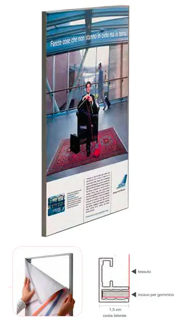 marco de tela delgada 100x50 cm frame por tejido slim