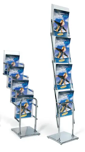 Porta folletos extensible desde el suelo