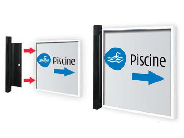 Placa para oficina 15,5x21,5 cm Señalización para oficina sistema Arianna a bandera dos caras