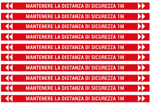 Striscia adesiva da pavimento rossa