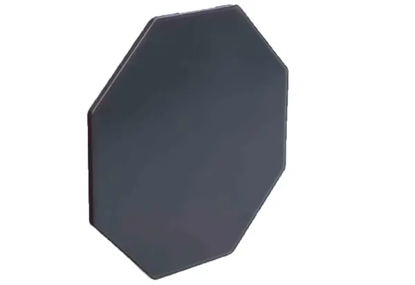 Placa octagonal gris diám. 60cm con 2 ataques en chapa gris