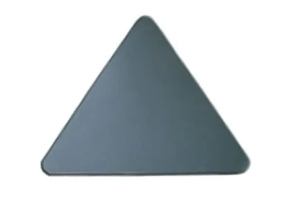 Placa en chapa triangular gris 60 cm con 2 ataques