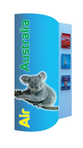 Totem Rolling 133 x 200 cm - ovalado con 3 folletos