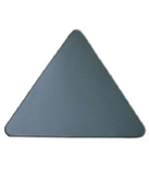 Placa triangular en metal