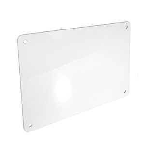 Placa en plexiglás blanco brillante para montaje en pared