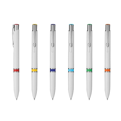 Bolígrafo Perla de plástico con inserciones de colores