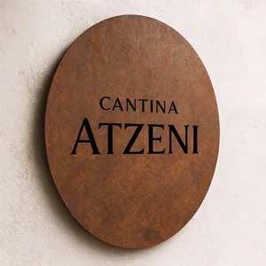 Letrero luminoso de acero Corten