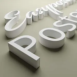 Escritura 3D tallada en forex 30 mm